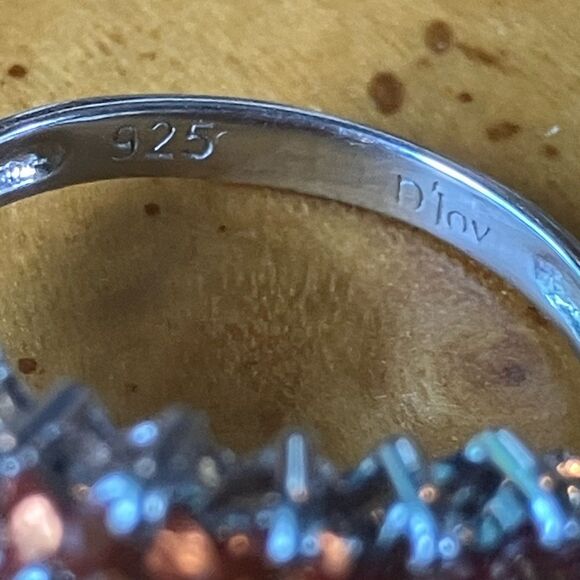 Natural Orange Sapphire Sterling Silver Ring Size 6 - Picture 6 of 9